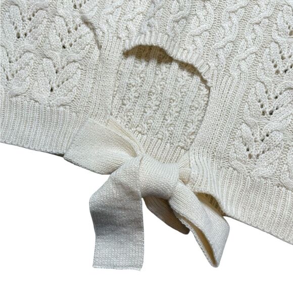 NWT PINK ROSE Knit Sweater with Tie Back Blizzard White Size Medium - Picture 4 of 8
